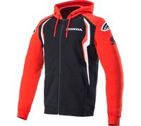 FELPA CON CAPPUCCIO ZIP ALPINESTARS HONDA ZIP HOODIE NERA ROSSA