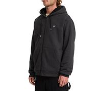 Felpa Con Cappuccio Zip Foderata Volcom Single Stone - Nero Heather