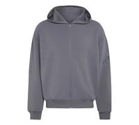 adidas Uomo Soft Lux Full-Zip Hoodie Sweatshirt, Grey Five, L