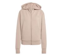 Felpa con cerniera a cappuccio da donna adidas D4T Workout Marron S