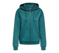 Felpa con cerniera Lounge con cappuccio Blu S Tinta unita