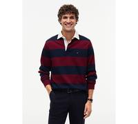 Felpa con collo a polo, Elevated Essential Rosso L A righe