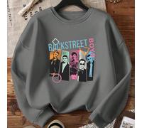 Felpa con grafica della band Backstreet Boys, stile casual vintage, calda e confortevole per l'autunno/inverno, adatta per l'uso domestico e all'aperto, versatile, outfit ispirato alle vacanze italian