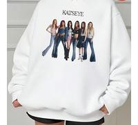 Felpa con grafica della band KATSEYE TOUR, foderata in pile, per ragazze pre-adolescenti, casual per autunno/inverno 8Y,9Y,10Y,11-12Y,13-14YAnimaleTessuto composito