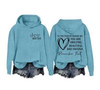 Felpa con grafica "To The Person Behind Me", unisex, a maniche lunghe, per donne e uomini, blu cielo, XXL