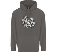 Felpa Con Il Simbolo Valknut Dei Vichinghi E I Corvi Uomo