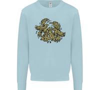 Felpa Con Il Simbolo Valknut E I Corvi Dei Vichinghi Per Bambini