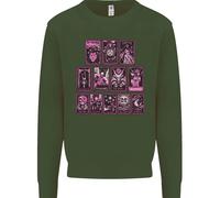 Felpa Con Maniche A Scollo A V Per Bambini Con Teschi Di Tarocchi E Cartomante