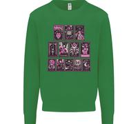 Felpa Con Maniche A Scollo A V Per Bambini Con Teschi Di Tarocchi E Cartomante