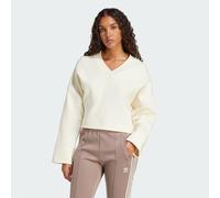 Felpa con scollo a V profondo Cream White XS