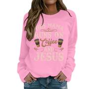 Felpa con scritta "God is Greater Than The Highs and Lows" da donna, a maniche lunghe, grafica, da donna, Colore: rosa., M
