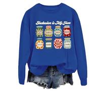 Felpa con scritta "Inclusion Is My Jam", per insegnanti, insegnanti, autismo, inclusione, per donne e uomini, Klein Blue., 3XL