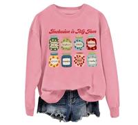 Felpa con scritta "Inclusion Is My Jam", per insegnanti, insegnanti, autismo, inclusione, per donne e uomini, rosa, M