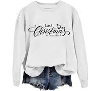 Felpa con scritta "Last Christmas As A Miss Last Christmas As A Miss Last Christmas As A Miss 2024", unisex, bianco, M