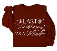 Felpa con scritta "Last Christmas As A Miss Last Christmas As A Miss Shirt" (lingua italiana non garantita), Porpora, S