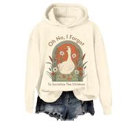Felpa con scritta "Oh No I Forgot To Socialize The Children Homeschool Mom Shirt, Colore: giallo crema., L