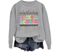 Felpa con scritta "Welcome Back To School Welcome Back I'm Glad You're Here Shirt Back To School Shirts For Teachers, Grigio, L
