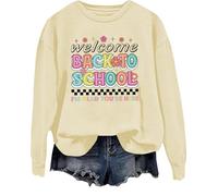 Felpa con scritta "Welcome Back To School Welcome Back I'm Glad You're Here Shirt Back To School Shirts For Teachers, Khika, L