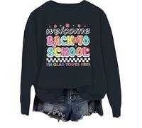 Felpa con scritta "Welcome Back To School Welcome Back I'm Glad You're Here Shirt Back To School Shirts For Teachers, Nero , L