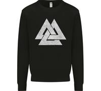 Felpa Con Simbolo Valknut Viking Norse Mythology Thor Per Bambini