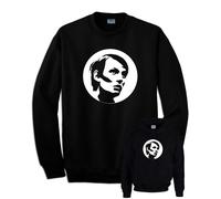 Felpa con stampa De Andrè Faber musica italiana con e senza cappuccio nera