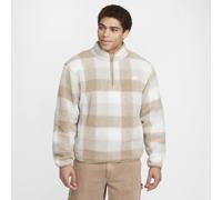 Felpa con zip a metà lunghezza per l'inverno Nike Club - Uomo - Marrone M Tall