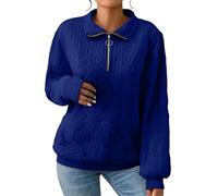 Felpa con zip a quarto da donna di peso medio - Felpe da donna a maglia a trecce - Pullover con cappuccio Felpa con cappuccio Felpa tinta unita Felpe con tasche Camicetta Top Caldo Outwear Giacche con