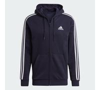 Adidas Felpa da Uomo con Cappuccio e Zip Essentials Fleece 3-Stripes Blu Taglia S Codice GK9053 - 9M Blu