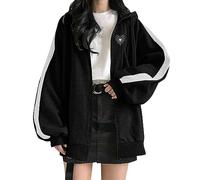 Felpa con zip da donna, taglia grande, con cappuccio, da donna, chic, a maniche lunghe, con cappuccio, casual, tinta unita, cardigan chic ed elegante, cappotto sportivo per fitness all'aperto