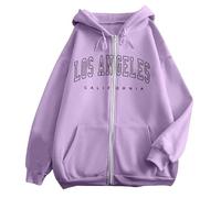 Felpa con zip da donna, taglia grande, felpa con cappuccio da donna, leggera, a maniche lunghe, con cappuccio, casual, tinta unita, vestibilità ampia, cardigan chic ed elegante, cappotto con coulisse