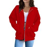 Felpa con zip da donna, taglia grande, oversize, a maniche lunghe, con cappuccio, casual, tinta unita, cardigan chic ed elegante, cappotto sportivo per fitness all'aperto