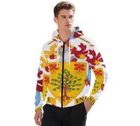 Felpa con Zip da Uomo Barbados Emblema Nazionale Classico Comodo Top Giacca A Maniche Lunghe con Polsini A Coste Ideale per Il Weekend Stile Classico del Regno Unito Felpe da Lavoro 3XL