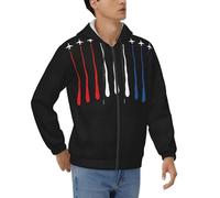 Felpa Con Zip Da Uomo Classico Con Cappuccio Rotte Di Volo Della Franciagiacca In Pile Top Polsini A Coste Maglia A Maniche Lunghe Maglione Pull Over Felpa Con Zip Top Stile Classico Del Regno Unito