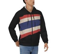 Felpa con Zip E Cappuccio Felpe con Zip Thailandia Bandiera Nazionale Stile Classico del Regno Unito Felpe da Lavoro