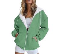 Felpa con Zip Felpata Columbia Donna Coperta Cappuccio Uomo Felpe Ragazza Morbida di Natale Coppia One Piece Ragazzo Ragazze Asimmetrica Foro per Pollice Collo Alto Pelo Ricamata Garzata