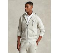 Felpa con zip in cotone con logo ricamato Grigio XL Tinta unita
