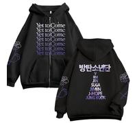 Felpa Con Zip YET TO COME, J-HOPE JIN JUNGKOOK JIMIN RM SUGA V Cardigan Unisex(Color:Black-all thick,Size:4XL)