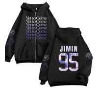 Felpa Con Zip YET TO COME, J-HOPE JIN JUNGKOOK JIMIN RM SUGA V Cardigan Unisex(Color:Black-JIMIN thick,Size:S)