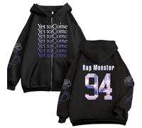 Felpa Con Zip YET TO COME, J-HOPE JIN JUNGKOOK JIMIN RM SUGA V Cardigan Unisex(Color:Black-RM thin,Size:L)