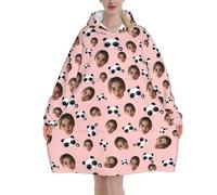 Felpa Coperta indossabile Personalizzata Panda coperta vestaglia pile con maniche donna Personalizzato il tuo con Foto del viso felpe oversize Flanella plaid con maniche per uomo idea regalo donne