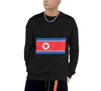 Felpa Corea del Nord Bandiera da Uomo Calda E alla Moda Girocollo Corea del Nord Bandiera Stampa Felpa (Senza Cappuccio) per Uso Quotidiano attività Ricreative dalla S alla 4XL