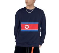 Felpa Corea del Nord Bandiera da Uomo Calda E alla Moda Girocollo Corea del Nord Bandiera Stampa Felpa (Senza Cappuccio) per Uso Quotidiano attività Ricreative dalla S alla 4XL