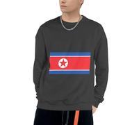 Felpa Corea del Nord Bandiera da Uomo Calda E alla Moda Girocollo Corea del Nord Bandiera Stampa Felpa (Senza Cappuccio) per Uso Quotidiano attività Ricreative dalla S alla 4XL