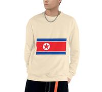 Felpa Corea del Nord Bandiera da Uomo Calda E alla Moda Girocollo Corea del Nord Bandiera Stampa Felpa (Senza Cappuccio) per Uso Quotidiano attività Ricreative dalla S alla 4XL