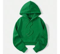 Felpa corta con cappuccio e coulisse, imbottitura termica, adatta per laurea, ritorno a scuola, insegnanti, felpa autunnale per donna L,M,S,XSColore unicoTessuto