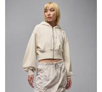 Felpa corta con cappuccio e fodera in satin Jordan Flight Fleece - Donna - Marrone S (IT 40-42)