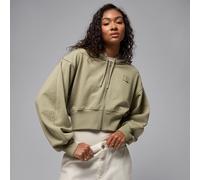 Felpa corta con cappuccio e fodera in satin Jordan Flight Fleece - Donna - Marrone XL (IT 52-54)