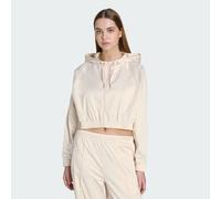 FELPA CORTA CON CAPPUCCIO E ZIP PEARL Wonder White XL