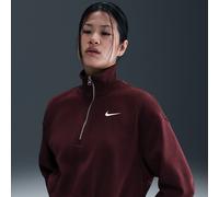 Felpa corta con zip a 1/4 Nike Phoenix Fleece - Donna - Rosso L (IT 48-50)