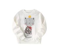 Felpa Corta Ragazza 11 Anni Felpa con cappuccio da ragazza Autunno e inverno Nuovo abbigliamento europeo e per bambini Stile straniero Bambina girocollo Manica lunga Giacca (Light Blue, 18-24 Months)